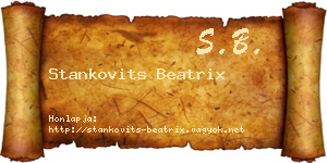 Stankovits Beatrix névjegykártya